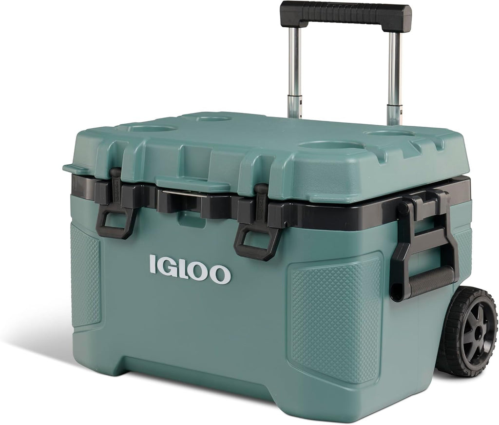 Igloo Trailmate 52Qt Wheeled Cooler, Insulated Hard Shell Ice Chest, Spruce