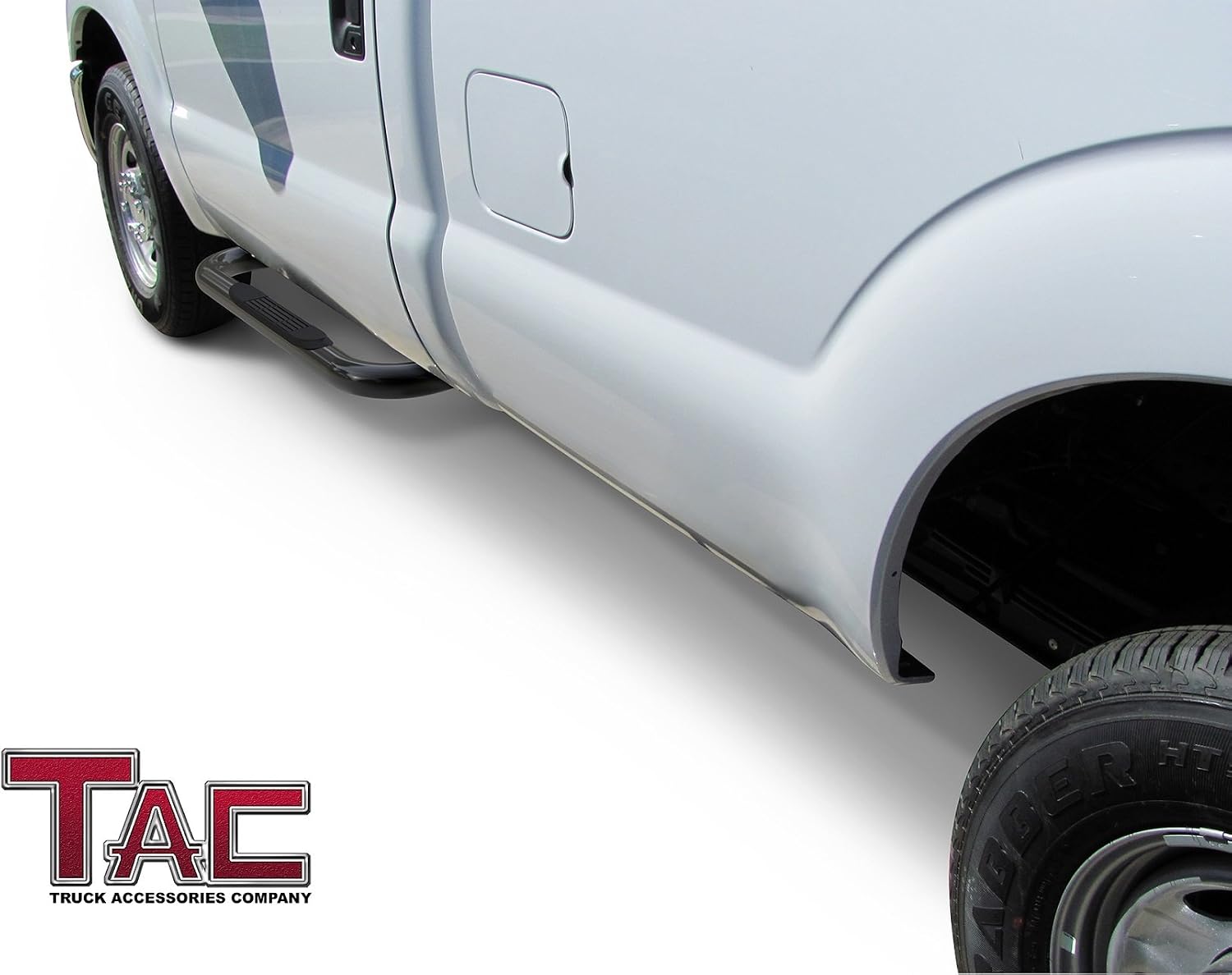 TAC Side Step Fit 2015-2026 Ford F150 Regular Cab | 2017-2026 Ford F250/F350/F450/F550 Super Duty Regular Cab 3' Black Nerf Bars Running Boards Off Road 2pcs