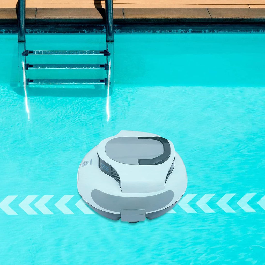Robotic Cordless Pool Vacuum Cleaner - Automatic Swimming Pool Cleaning Machine with Powerful Suction, Dual Brushless Motors, 75 Mins Runtime, Ideal for Inground and Above Ground Pools up to 807 ft²