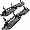 KUIPERAUTO 6inches Running Boards Side Steps Rails Compatible for 2015-2022 Ford F150 F250 Super Duty Super Crew Cab 4 Full Size Doors,Two Stairs Design Nerf Bars (Black)