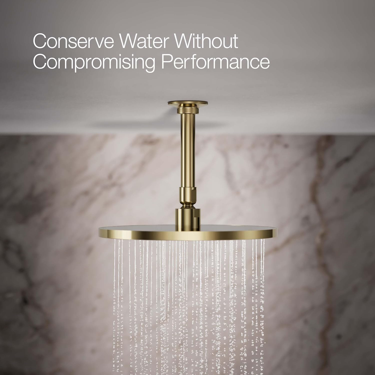 Kohler 13689-G-AF Contemporary Round 10' single-function rainhead, 1.75 gpm, Vibrant French Gold