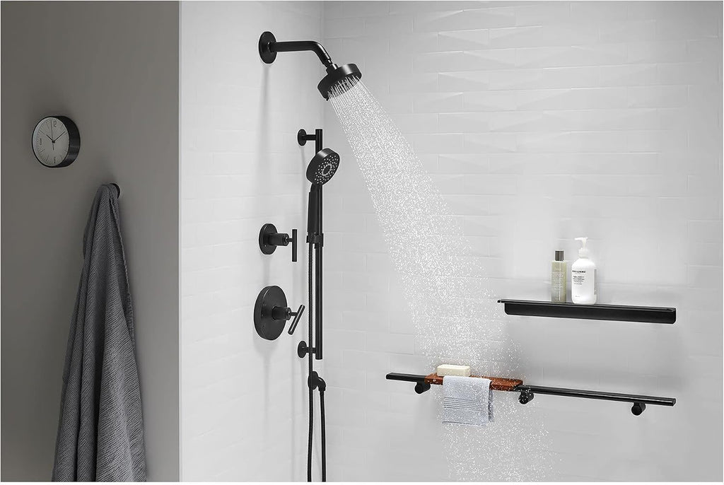 KOHLER 22178-G-BN Purist 30' Four-Function Handshower Kit, Handheld Showerhead Set with 60' Hose, Slidebar and Slidebar Trim, 1.75 GPM, Vibrant Brushed Nickel