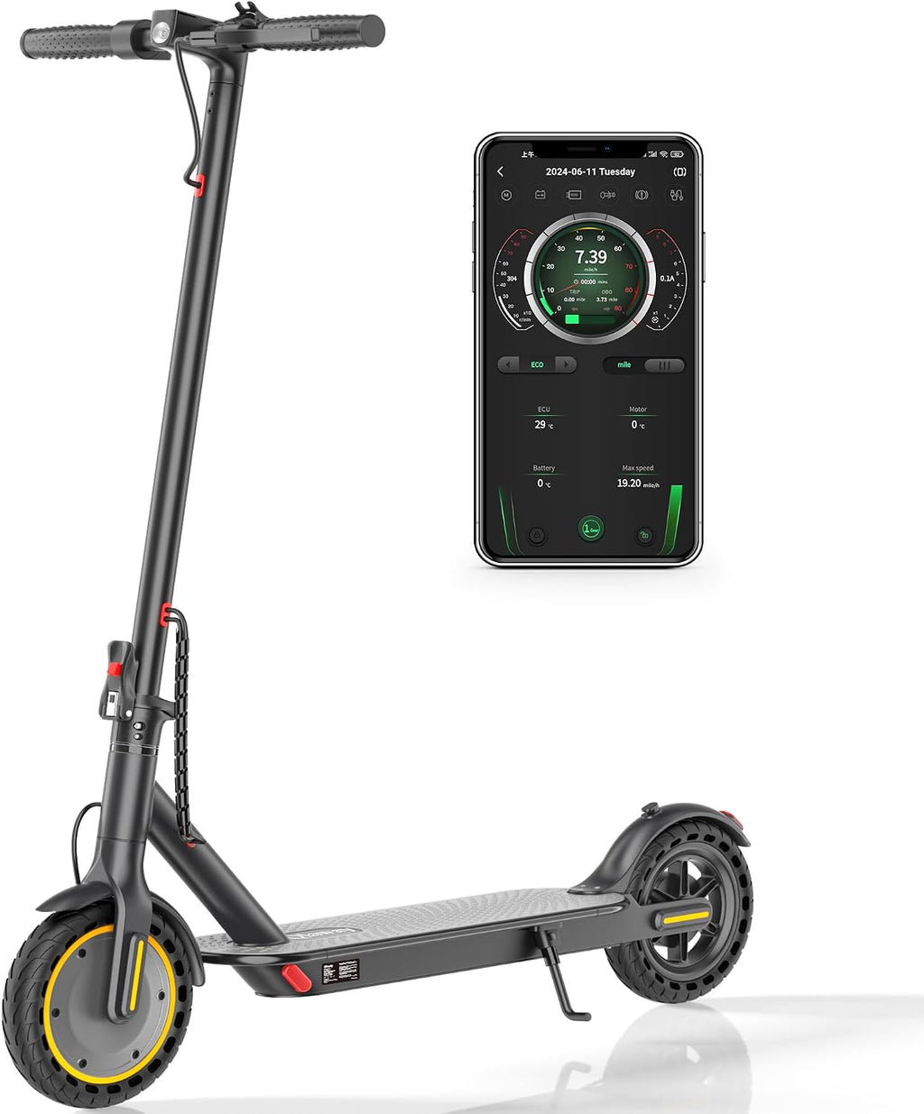 Qlaway 8.5' E Scooter for Adults 19/22 MPH 350/500W Motor 187.2/288.6/441WH Battery, Motorized Scooter Up to 22 Miles Range, Foldable Bearing 265 LBS/APP Control