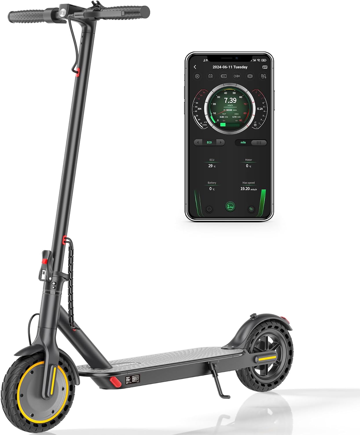 Qlaway 8.5' E Scooter for Adults 19/22 MPH 350/500W Motor 187.2/288.6/441WH Battery, Motorized Scooter Up to 22 Miles Range, Foldable Bearing 265 LBS/APP Control