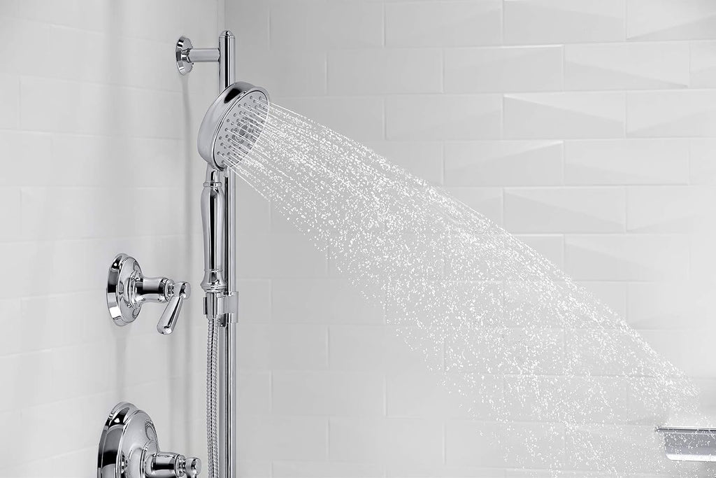 KOHLER 22163-CP Bancroft Multi-Function Handshower, Handheld Showerhead with 3 Spray Settings, 2.5 GPM, Polished Chrome