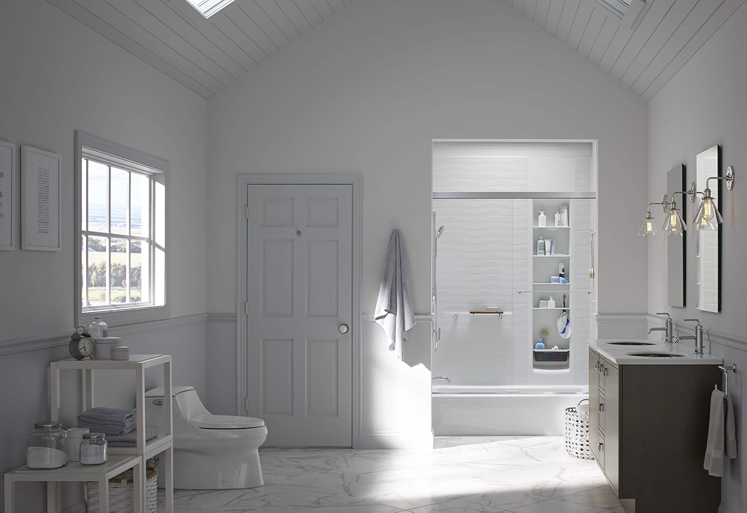Kohler K-707206-D3-BNK Revel Sliding Shower Door w/Frosted Glass Brushed Nickel