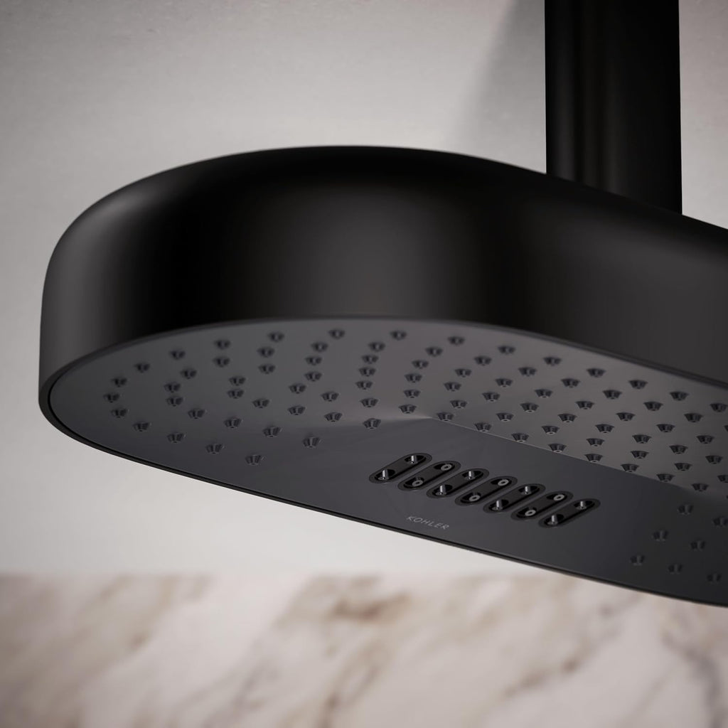 Kohler 26297-BL Statement® Oblong 18' two-function rainhead, 2.5 gpm, Matte Black