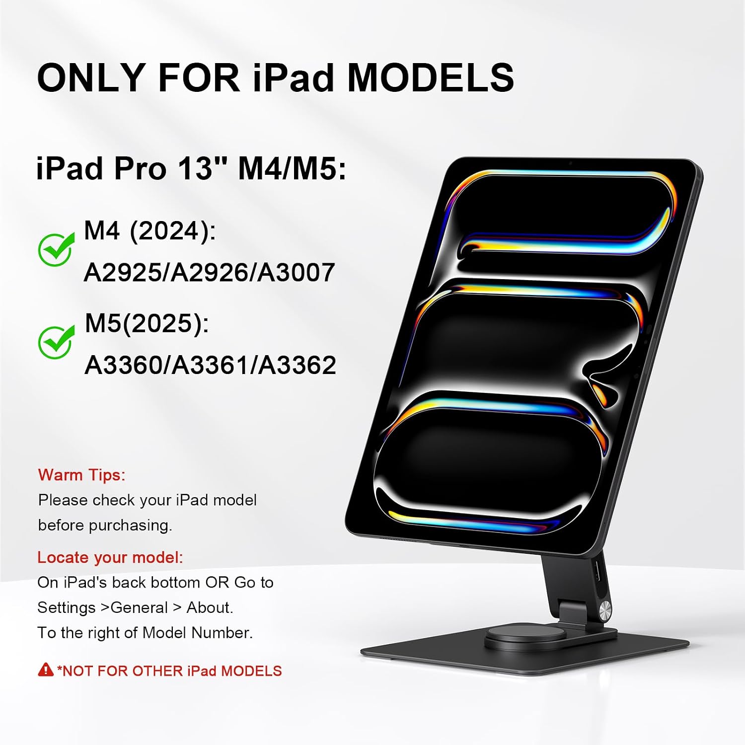 iPad Pro 13-inch(M4/M5 Magnetic Stand Hub, Foldable Stand Dock Holder for iPad Pro M4&M5 with 360° Rotation, 4K HDMI, Card Readers, USB3.0 5Gbps, 100W PD, 3.5mm Audio (M4&M5-13inch)