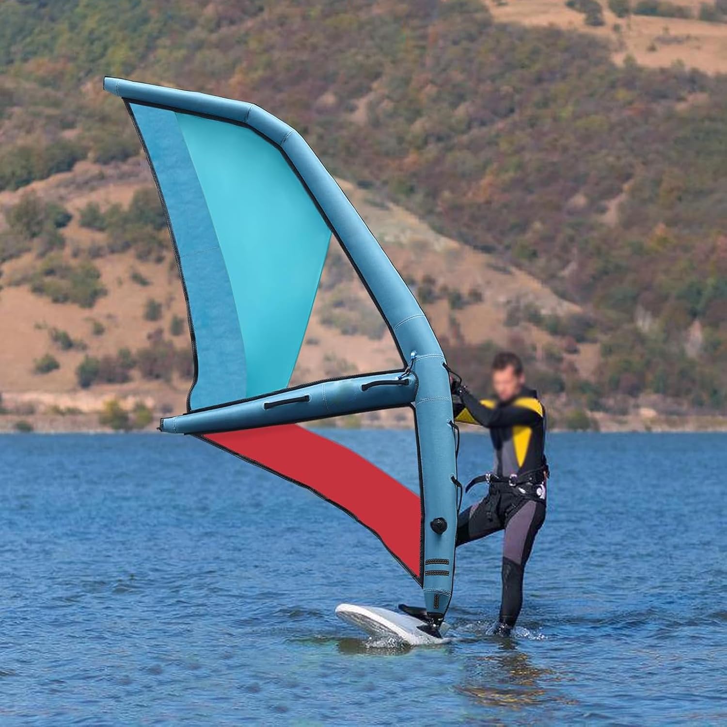 Professional Inflatable Paddle Board for Adults 14.27 * 6.17 ft,Freestanding Paddle Board,with Inflatable Sail,Base,Pump