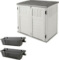 Suncast BMS2500 53 x 31.5 x 45.5 Inch Horizontal Resin Outdoor Storage Shed Bundled with 2 Pack BMSBSKT2PK 25 x 7.25 Inch Basket Accessory, Black