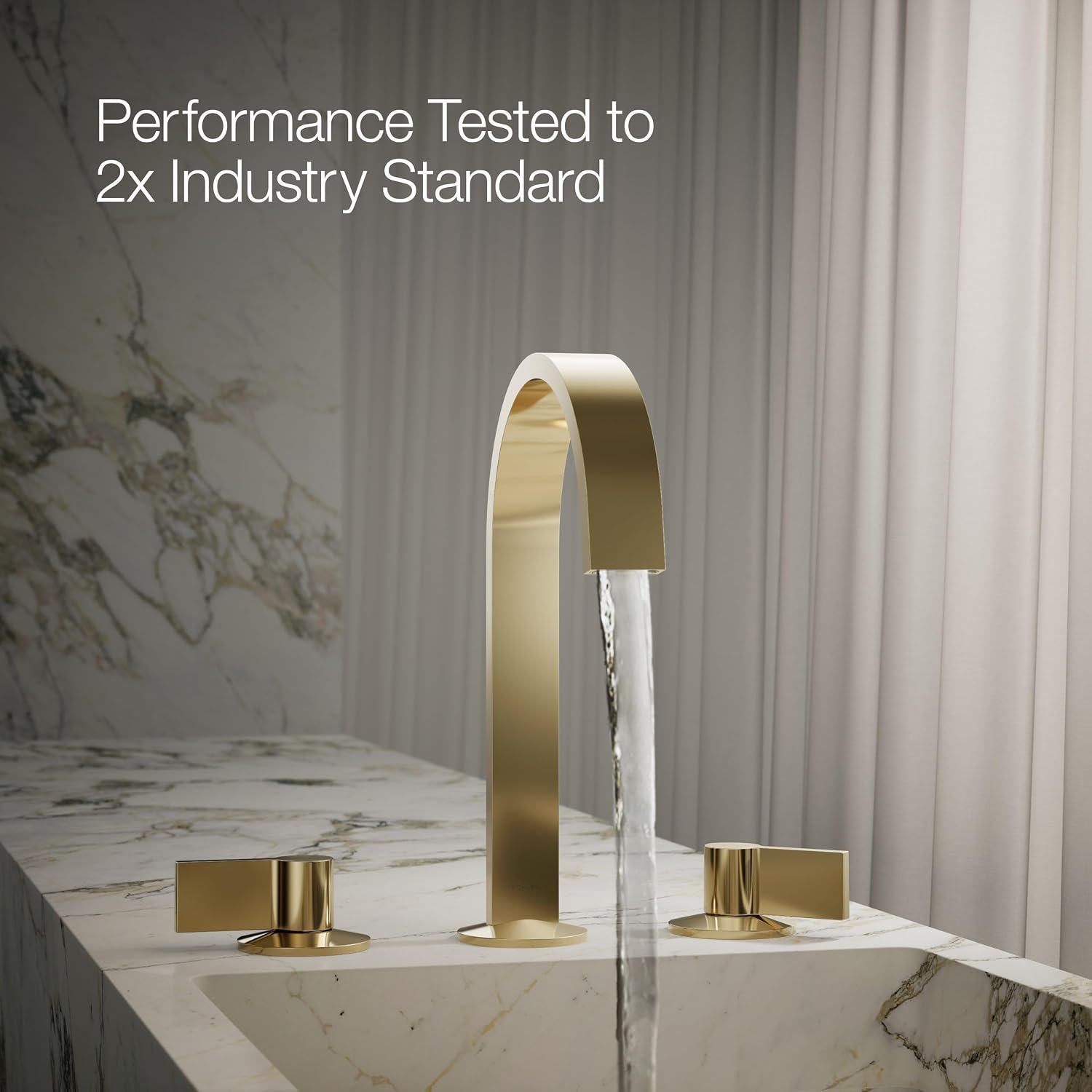 Kohler 77968-AF Components® Bathroom Sink Faucet spout with Ribbon Design, 1.2 gpm, Vibrant French Gold