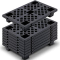 8 Pcs Plastic Pallets for Basement Storage Nestable Moisture Waterproof Lightweight Floor Pallets with Breathable Grid for Indoor Outdoor Supermarket Warehouse (23.6 x 15.8 x 3.9 Inch,Black)