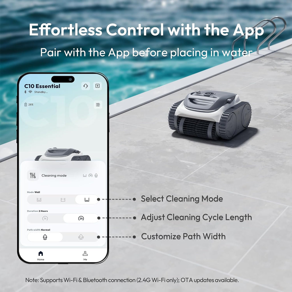 (2026 Upgraded) Bubot 700 Cordless Robotic Pool Vacuum for Inground Pools, Above Ground Pool Cleaner with App Control & Smart Navigation, Floor Wall Waterline Cleaning, Up to 210-Min Runtime, White