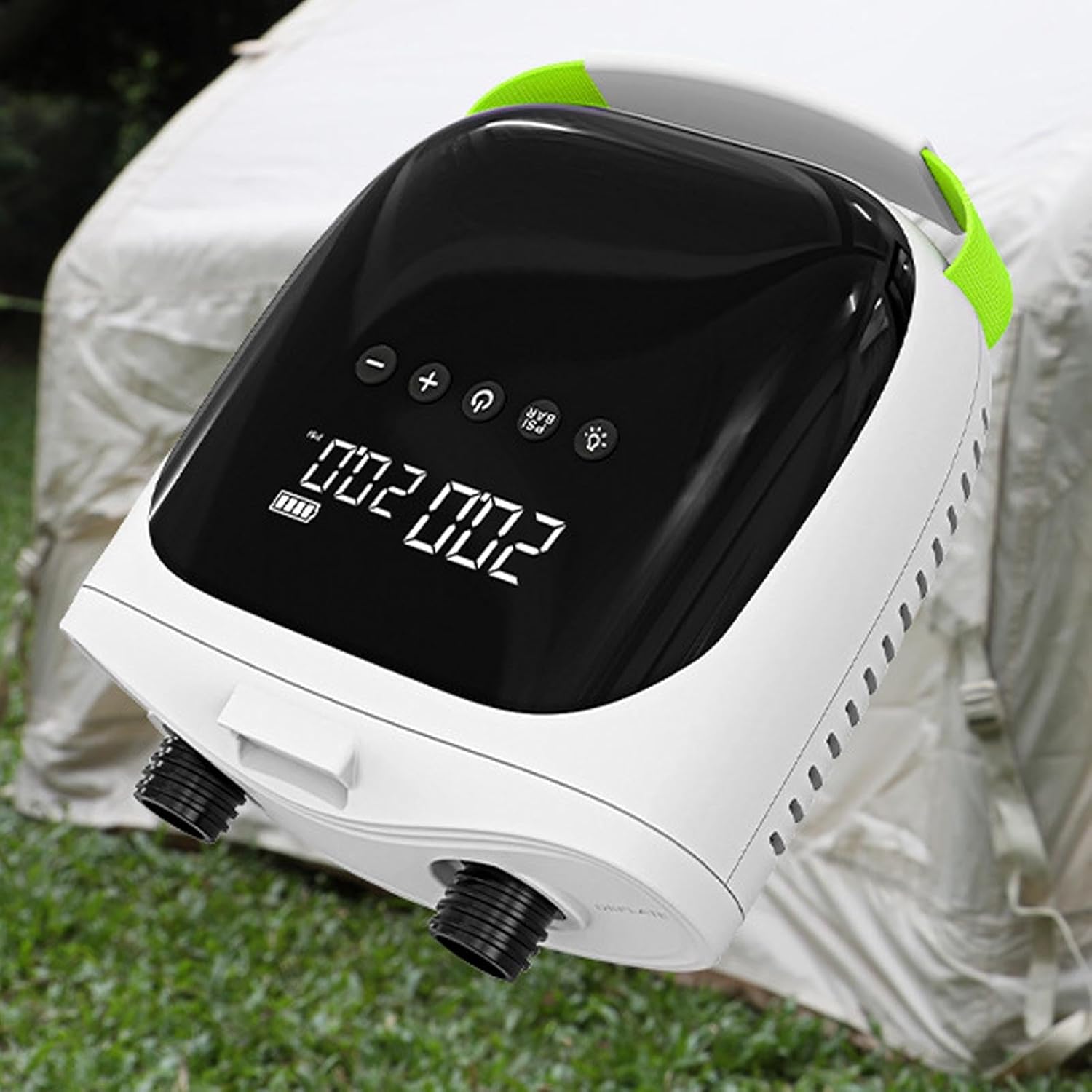 FTVOGUE Electric Paddle Board Pump 20PSI Fast Inflation Deflation with LCD Screen and Auto Stop Rechargeable Air Pump for Inflatable Kayak Tent with 7 Adapters and LED Light