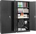Bonusall 72' Storage Cabinet,Heavy-Duty Steel Cabinet with 2 Locking Doors & 4 Adjustable Shelves for Home