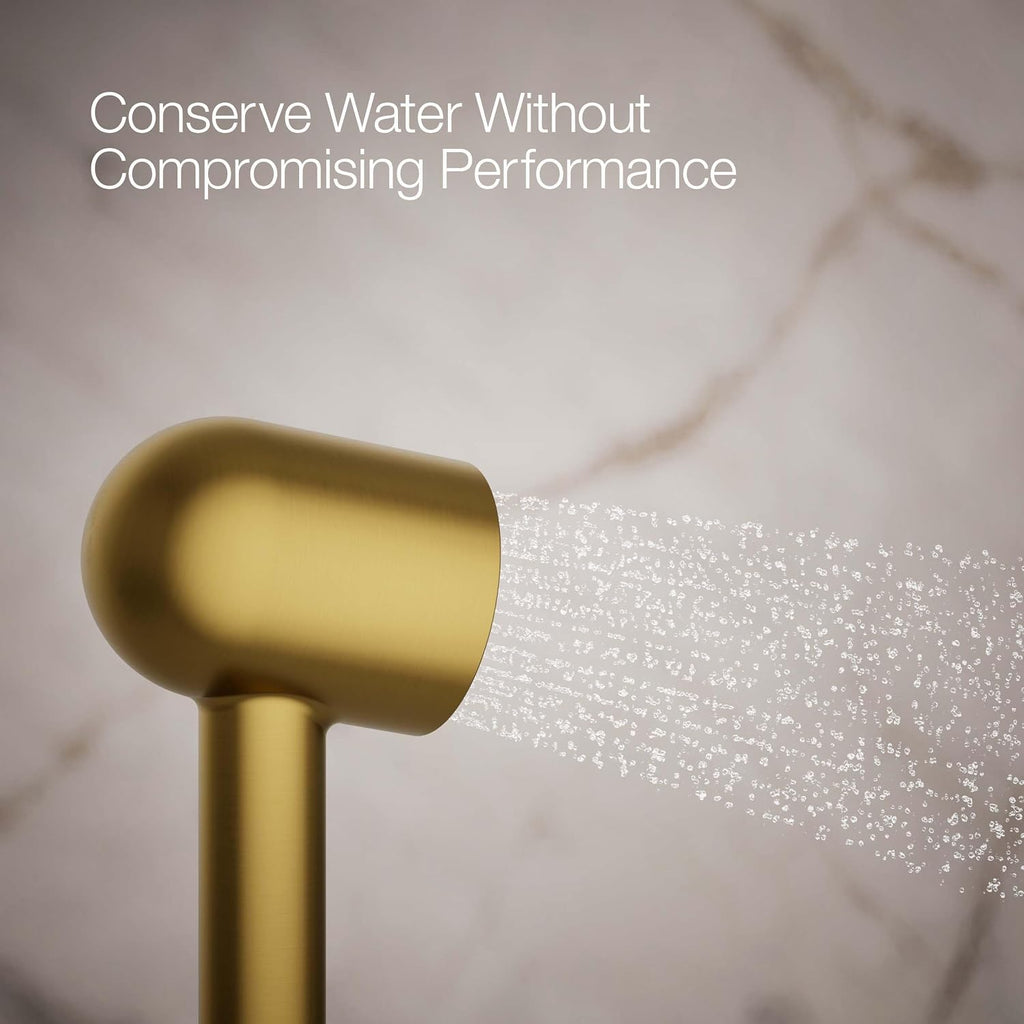 KOHLER 26286-2MB Statement Single-Function HAND SHOWER, Maximum Spray Performance with Easy-to-clean Surface, Vibrant Brushed Moderne Brass, 2.5 GPM