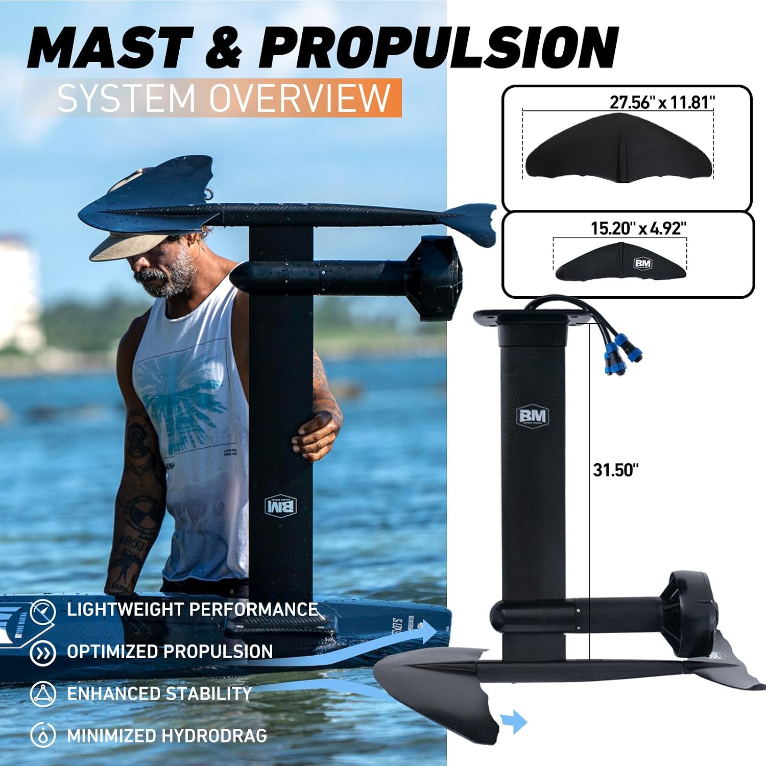 Electric Hydrofoil Surfboard – 8000W Efoil Foil Board for Adults, Supports Up to 286 lbs for Surfing, High-Speed Electric Surfboard with Wireless Remote, Rechargeable Motorized Hydrofoil Board