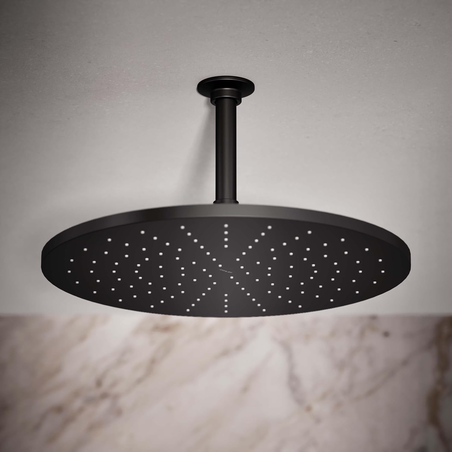 Kohler 13691-BL Contemporary Round 14' single-function rainhead, 2.5 gpm, Matte Black