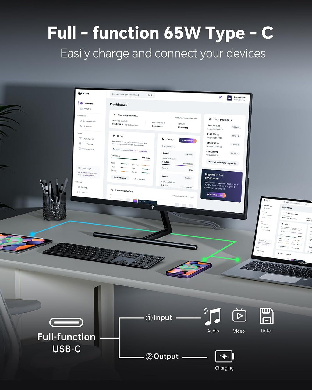 KTC 27 Inch 5K Monitor, 5120 x 2880 5K2K Monitor with 65W Type-C Port, Dual Mode Computer Monitors Compatible with Mac mini, IPS Panel, HDR 400, 217 PPI, 135% sRGB, Tilt, H27P3 (Renewed)