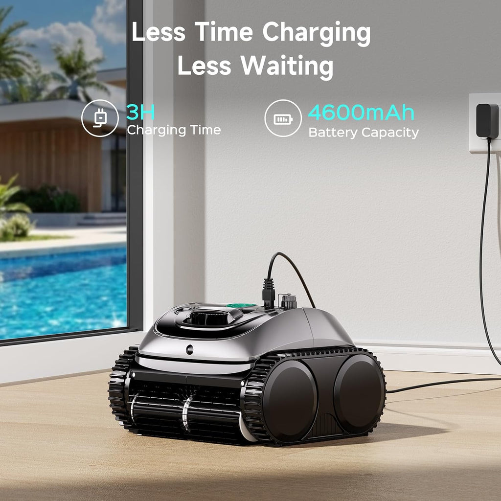 WYBOT C1 Cordless Robotic Pool Vacuum for Inground Pools, Above Ground Pool Cleaner 4-in-1 Wall & Waterline Cleaning Up to 1,614sq.ft, 150mins Smart Navigation, App Support (Obsidian Green)