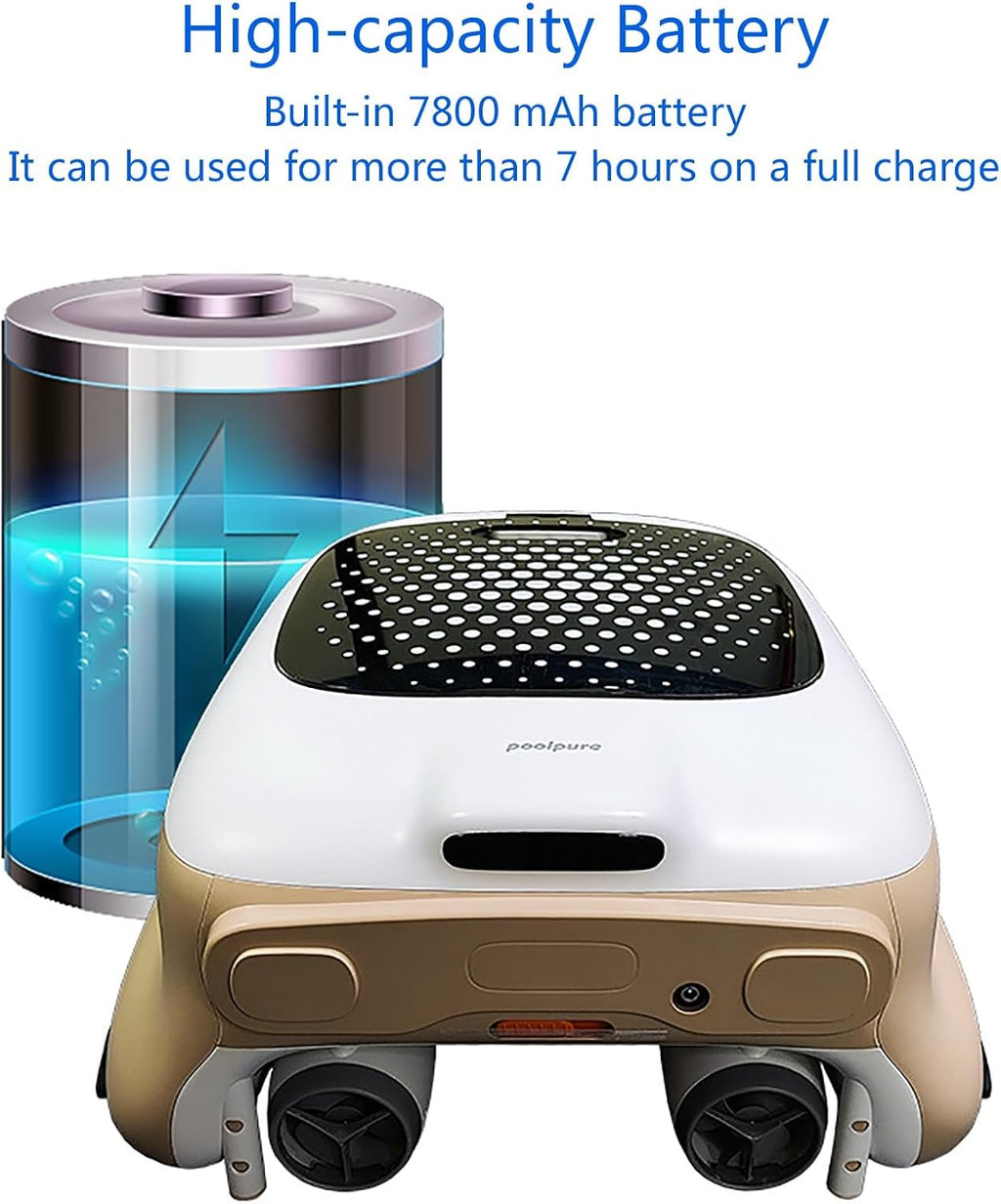 Pool Vacuum for Above Ground Pool, Pool Cleaner Robot, Pool Surface Skimmer Cleaner, Floor/Wall/Waterline Cleaning