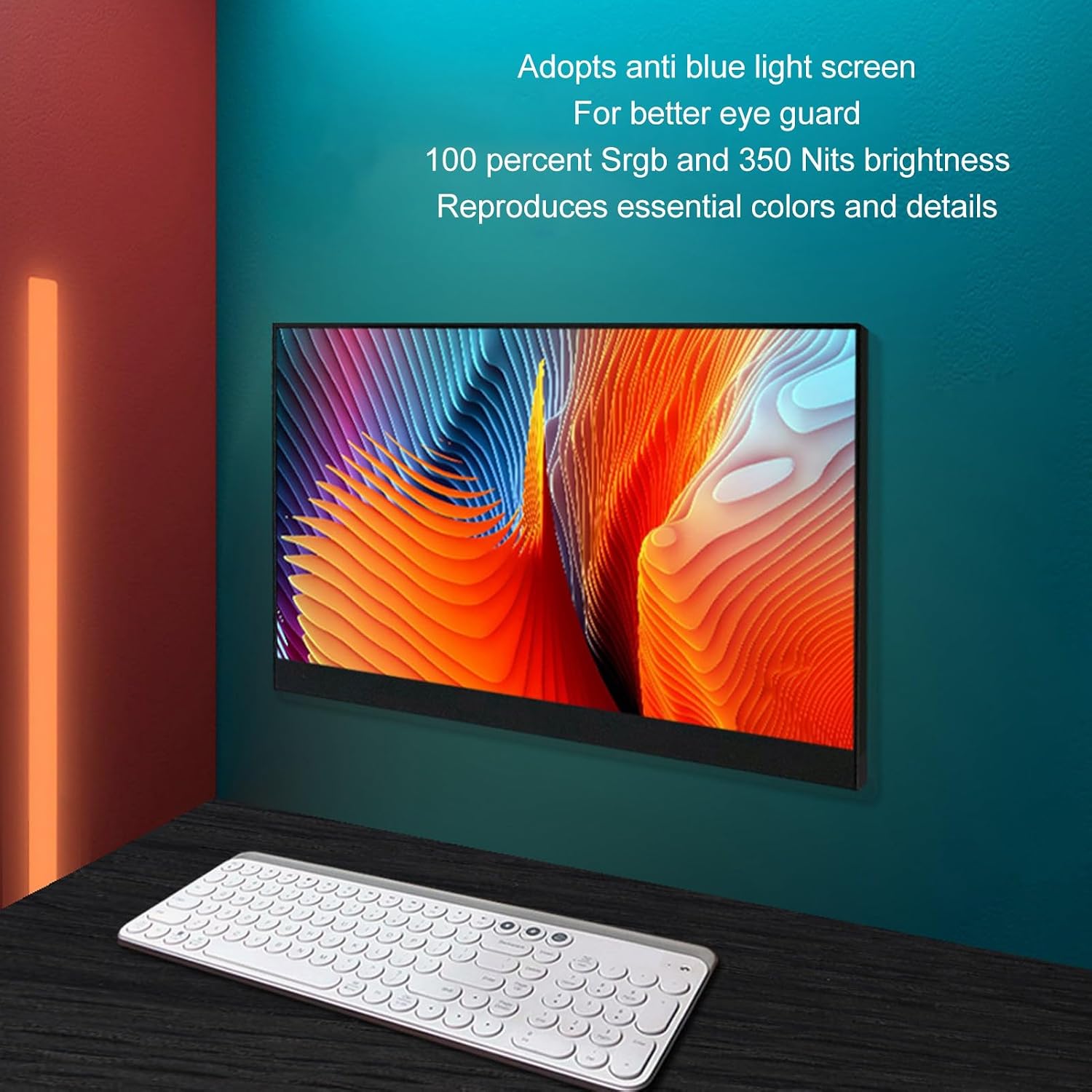 13.3 Inch Portable Monitor, 1080P HDR FHD IPS Display USB Type C HDMI Laptop Monitor 178° Wide Angle Ultra Slim Laptop Screen Extender with Dual Speakers for PS3 Laptop PC