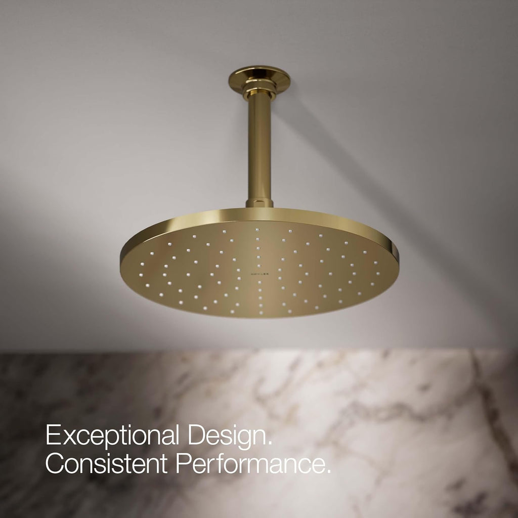 Kohler 13689-G-AF Contemporary Round 10' single-function rainhead, 1.75 gpm, Vibrant French Gold