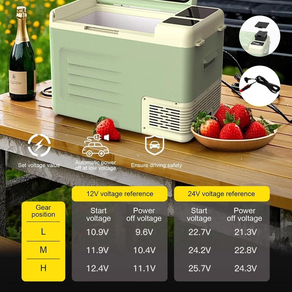 12 V Mini Car Refrigerator, RV Portable Car Fridge with Electric Compressor, for Camping, Truck, RV, Travel, Boat and Home Use