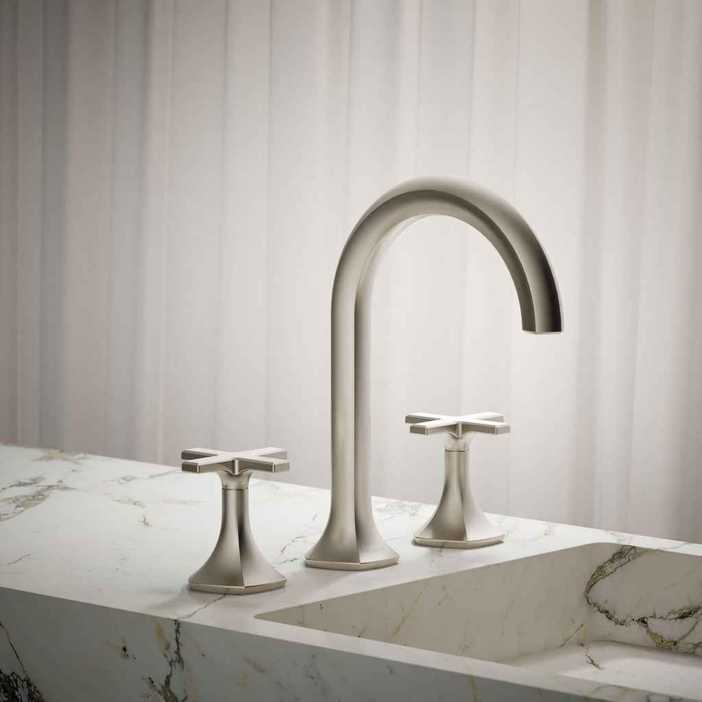 Kohler 27010-3-BN OCCASION™ Cross bathroom sink faucet handles, Vibrant Brushed Nickel