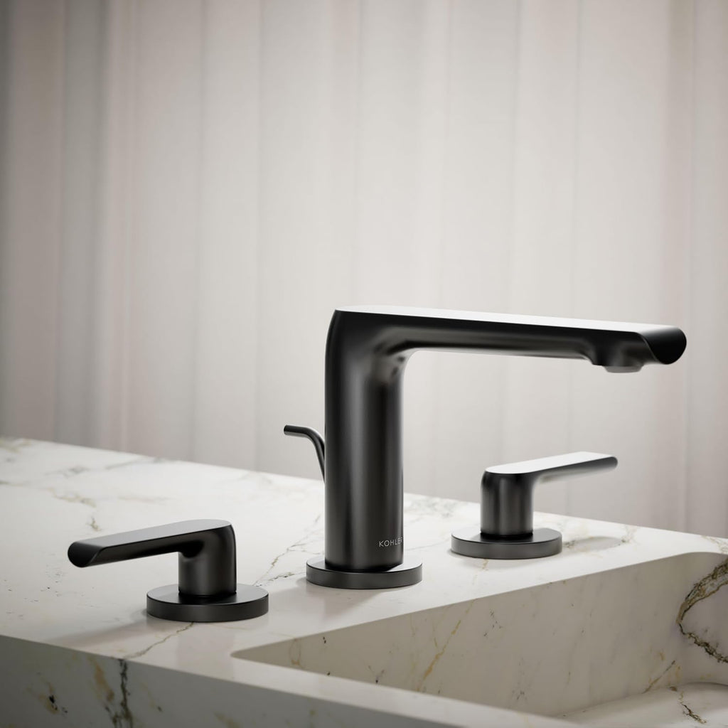 Kohler 97352-4-BL Avid® Widespread Bathroom Sink Faucet, 1.2 gpm, Matte Black