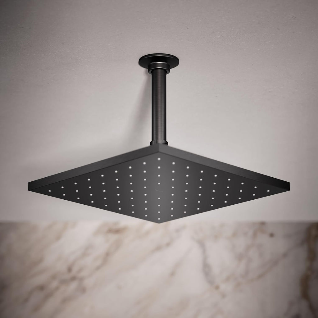 Kohler 13696-BGP Contemporary Square 10' single-function rainhead, 2.5 gpm, Vibrant Brushed Graphite