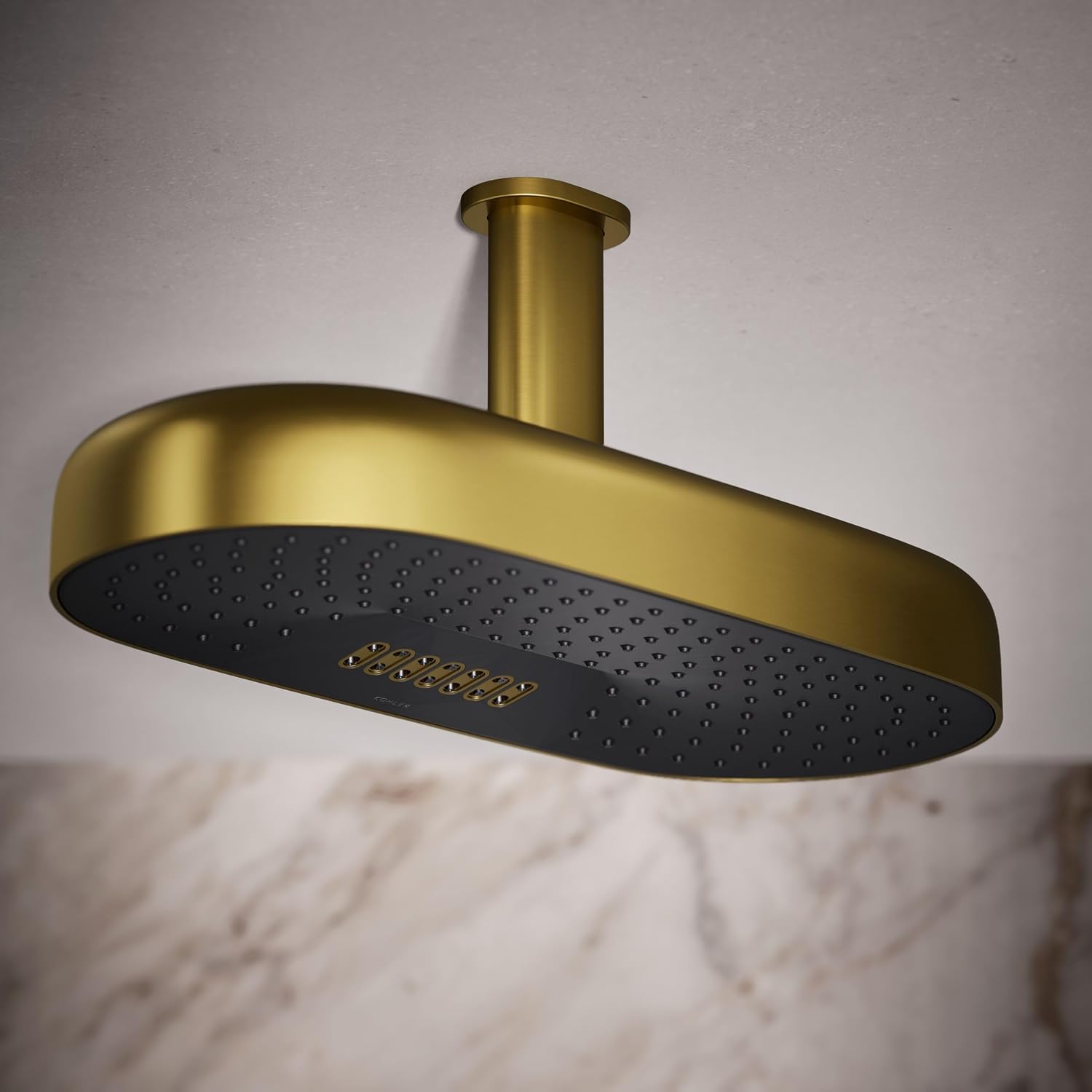Kohler 26297-2MB Statement® Oblong 18' two-function rainhead, 2.5 gpm, Vibrant Brushed Moderne Brass