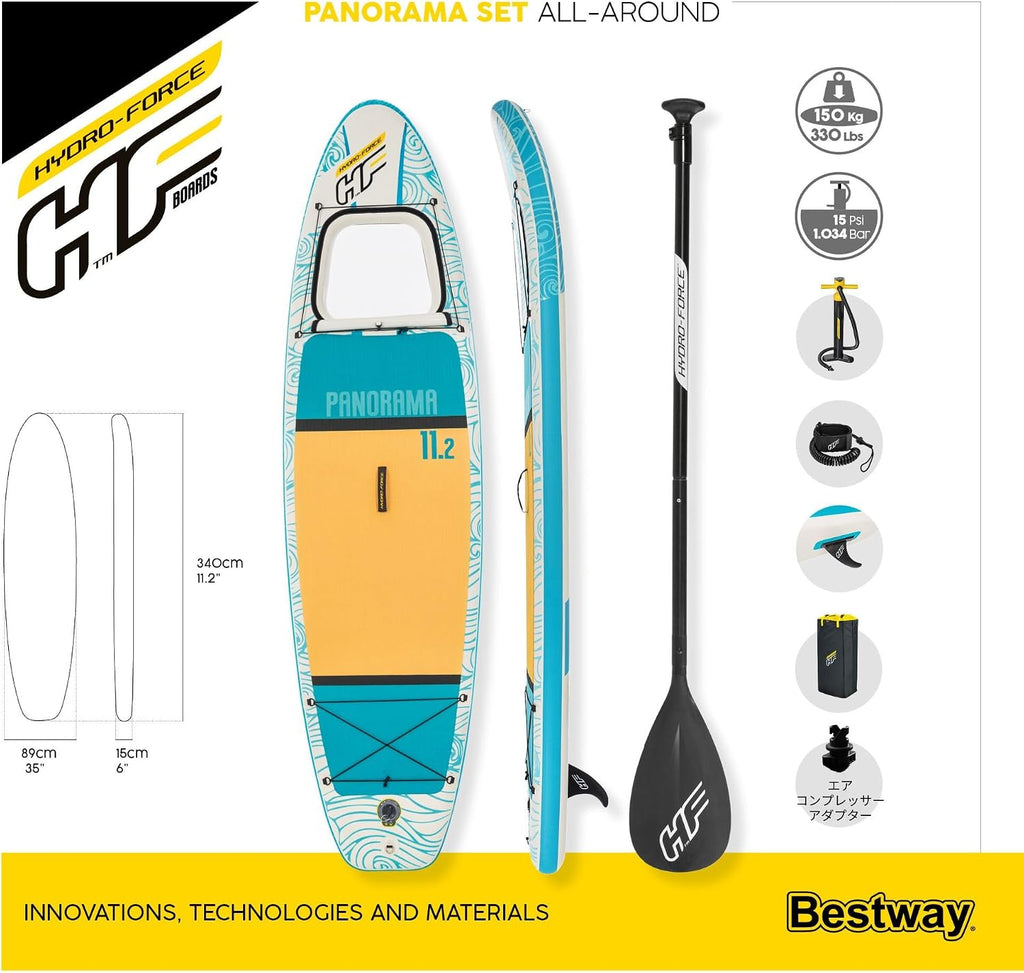 Hydro-Force SUP, Inflatable Stand Up Paddle Board, Complete Set, Multiple Styles, Sizes, 9FT, 10FT, 10'2FT, 11'2FT