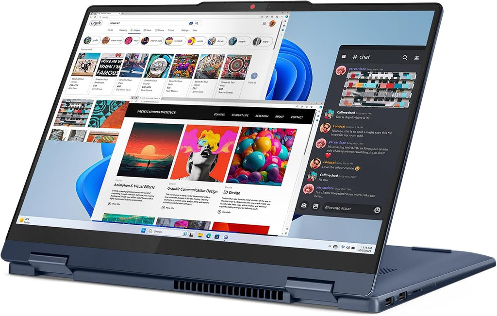 Lenovo IdeaPad 5 2-in-1 Personal Laptop - 14' 1920x1200 Touchscreen - 6-Core AMD Ryzen 5 8645HS - 16GB RAM 2TB SSD - AMD Radeon 760M Graphics - Fingerprint - 1080p FHD Camera - W11P - Cosmic Blue
