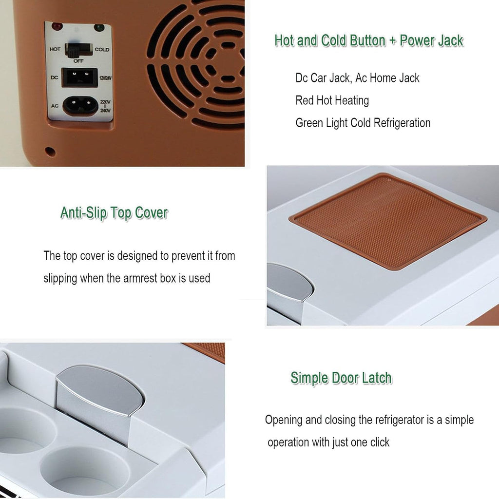 Personal Thermoelectric Cooler/Warmer, 15 Liter Capacity, Portable Electric Car Cooler Refrigerator with 12/24V DC, Small Fridge for Car, RV, Truck, Van, Camping, Travel