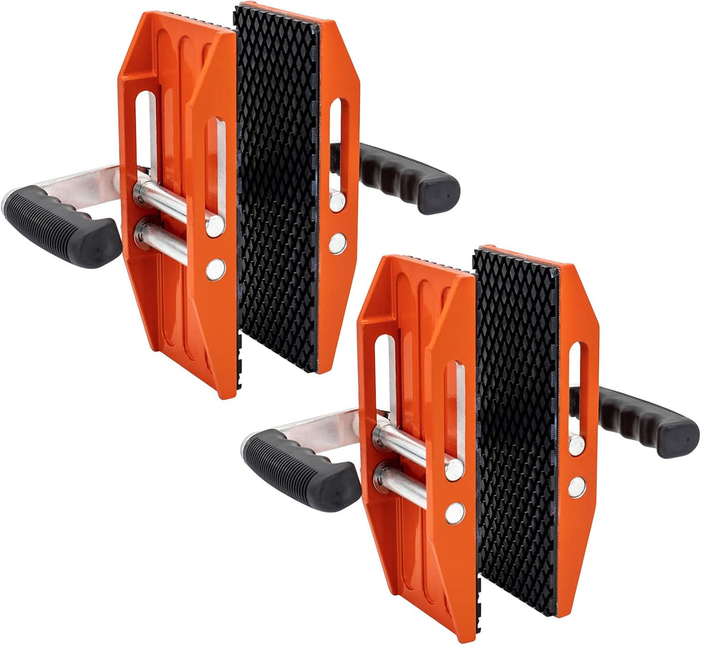 2 PACK Double Handed Stone Carrying Clamps with Black Rubber-lined, Granite Panel Carriers Lifting Tools, 660lbs Transporting Heavy Duty Carry Clamp for Glass Quartz Slabs Marble