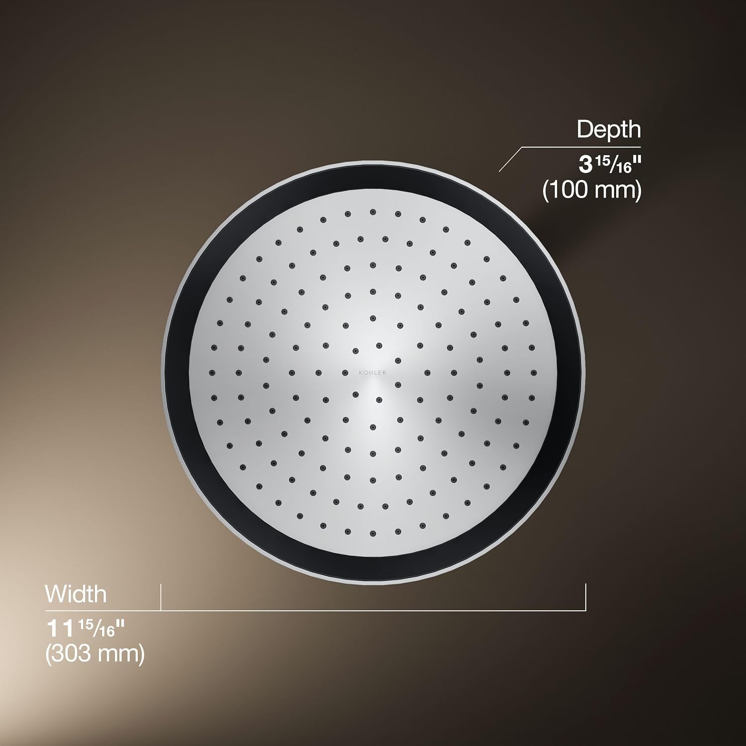 Kohler 26291-G-CP Statement® Round 12' single-function rainhead, 1.75 gpm, Polished Chrome