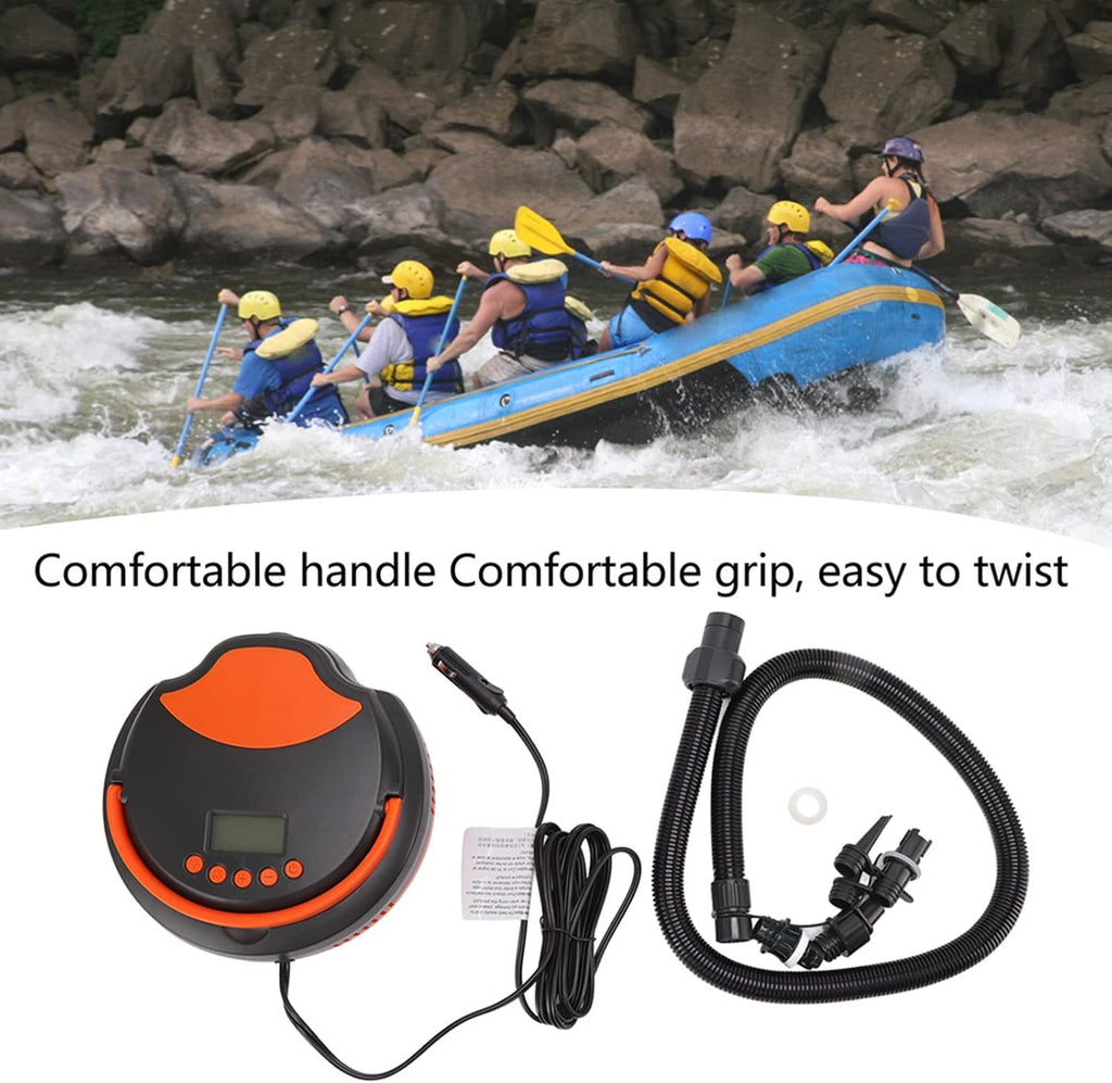 12V Car Electric Air Pump with LED Light and Display, High Pressure Inflatable Pump for Paddle Board, Surfboard, Rubber Boat