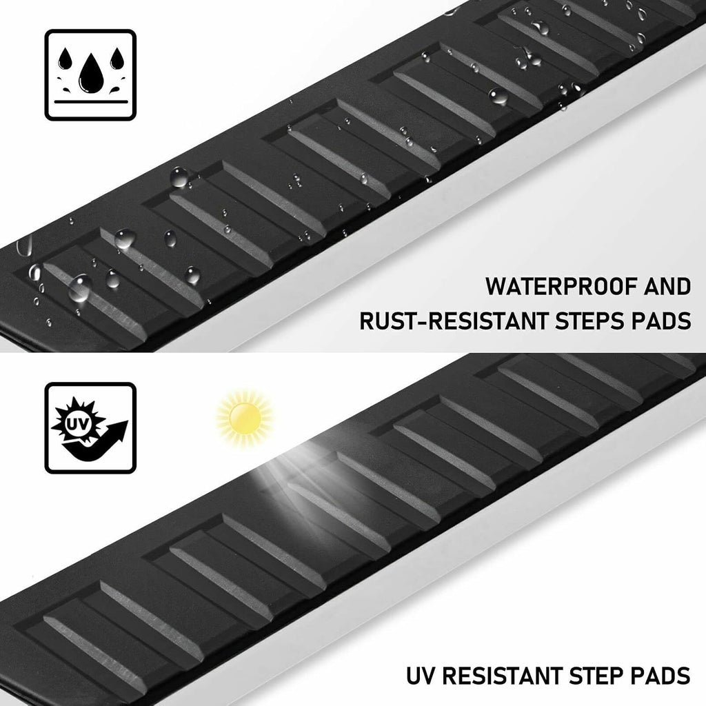 6 Inch Running Boards Compatible with 2019-2026 Ford Ranger Super Crew Cab with 4 Full Size Doors.Ford Ranger Steps Rock Sliders Step Bar Side Steps.Stainless Steel