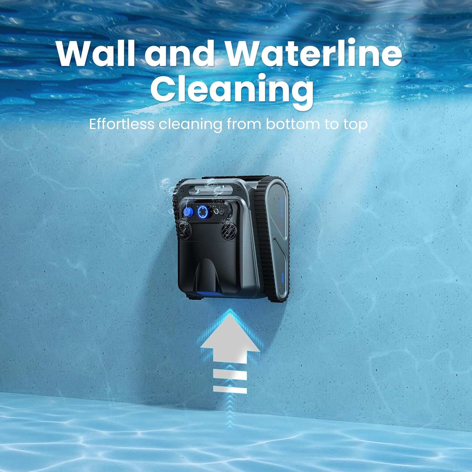 Y50 Cordless Robotic Pool Vacuum – Powerful Suction, Wall Climbing Pool Cleaner, Pool Floors, Drain & Walls & Waterline, Cleaning Up to 2000 Sq.ft, 5 Hours Battery Life, Auto Parking, Edge Retrieval