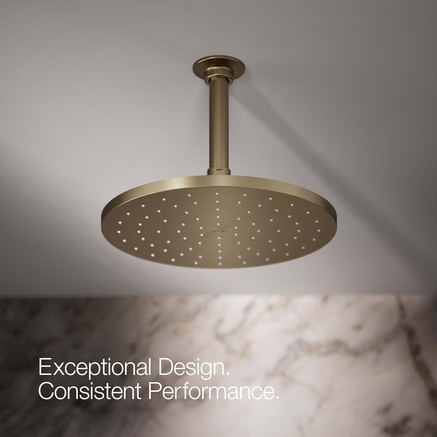 Kohler 13689-BV Contemporary Round 10' single-function rainhead, 2.5 gpm, Vibrant Brushed Bronze