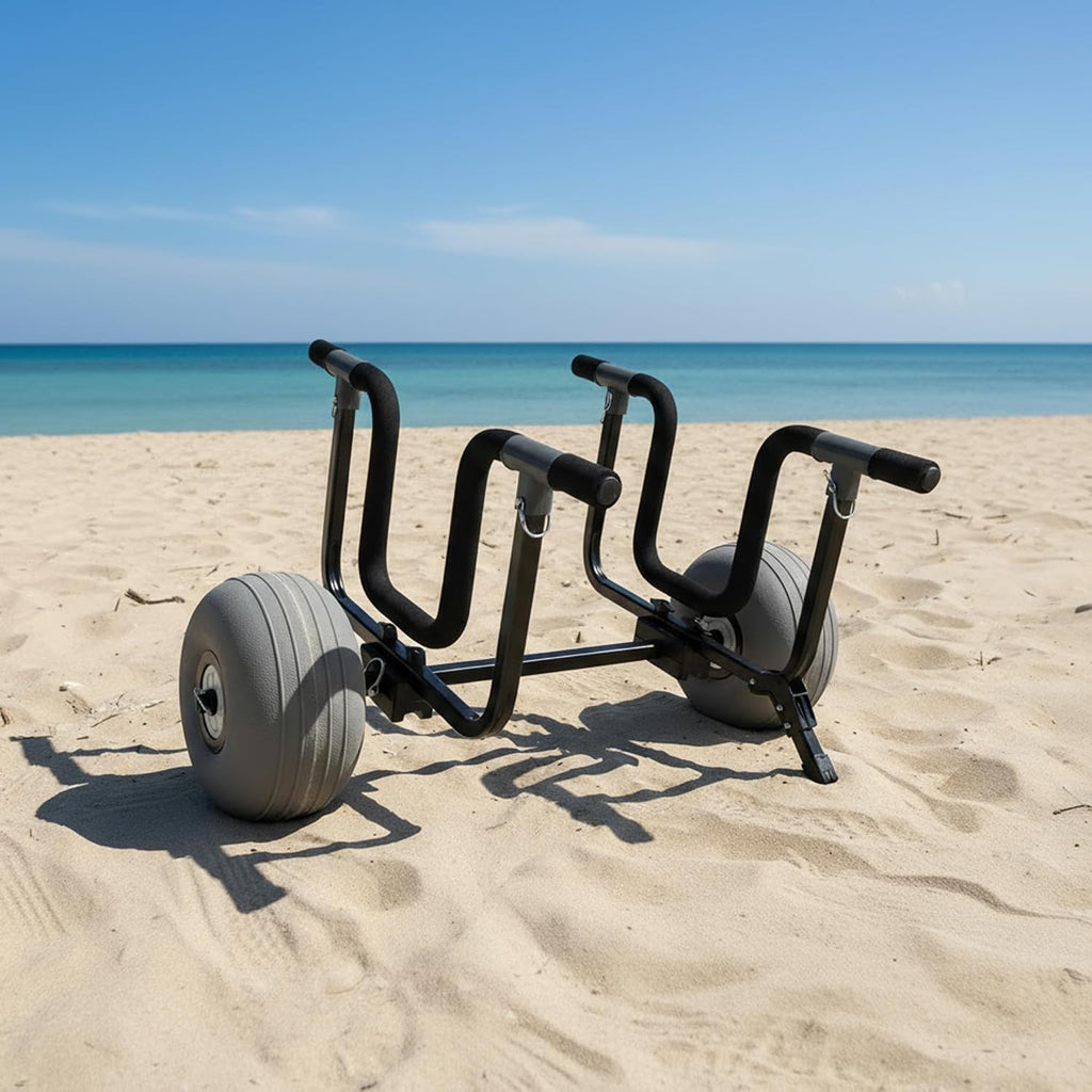 Kayak Cart, Detachable Kayak Dolly Cart Paddle Board Cart with 11' Balloon Wheels for All Terrain