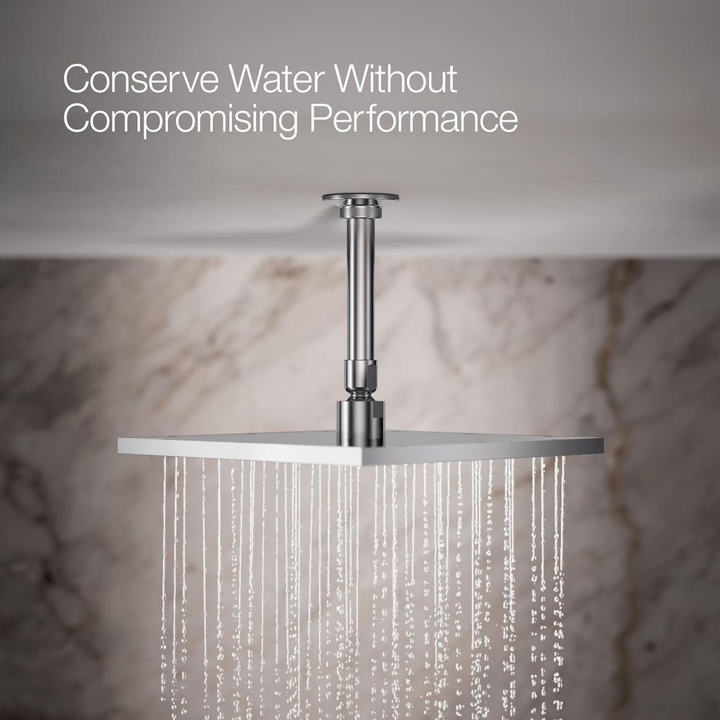 Kohler 13696-CP Contemporary Square 10' single-function rainhead, 2.5 gpm, Polished Chrome