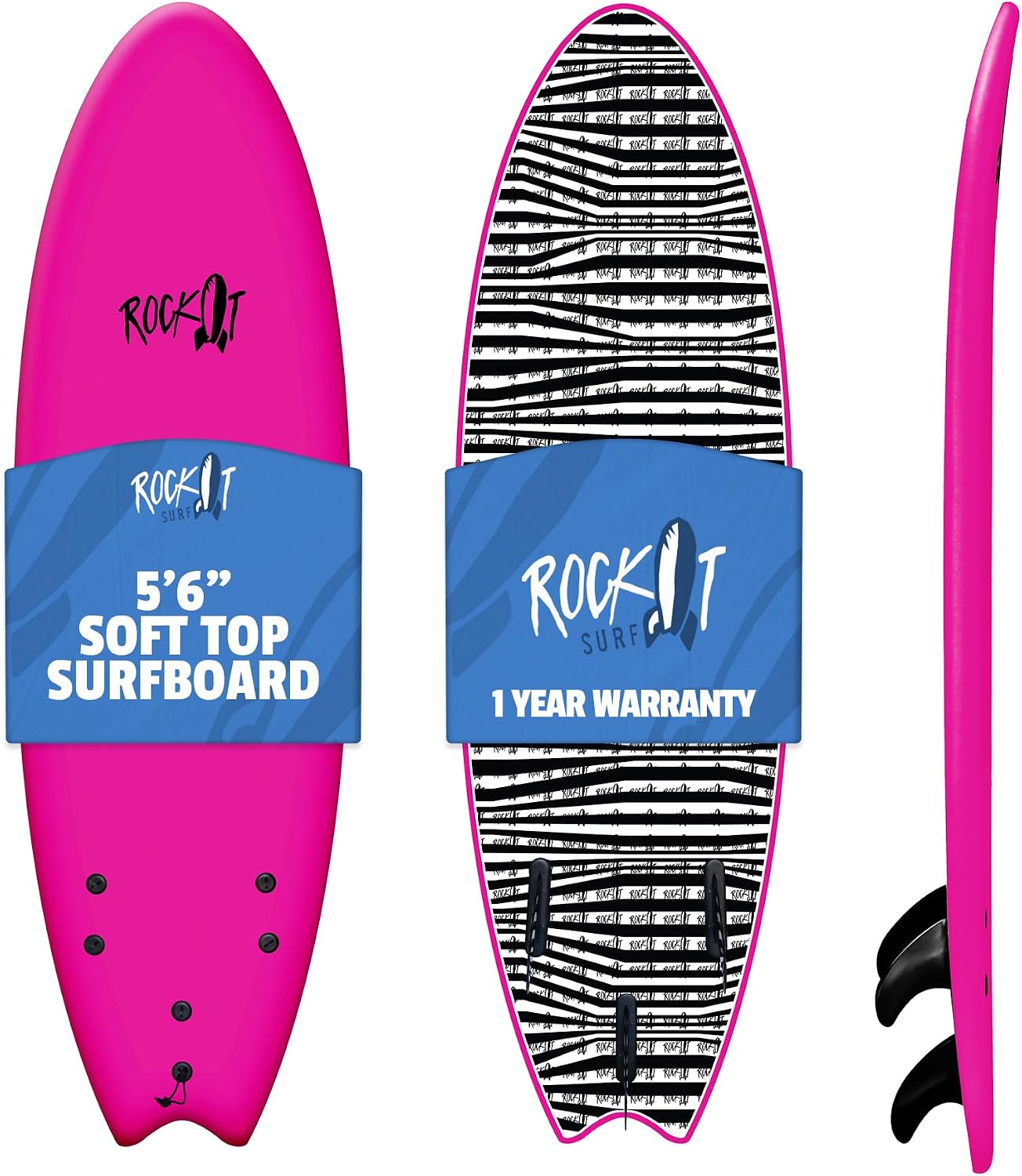 Rock-It 6' Albert Performance Fish Soft Top Surfboard Surf Board, Foam Surfboard, Kids Surfboard, Adult Surfboard, Tabla De Surf, Beginner Surfboard