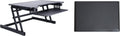 Rocelco 32' Height Adjustable Standing Desk Converter with Anti Fatigue Mat BUNDLE - Sit Stand Up Dual Monitor Riser - Computer Workstation - Large Retractable Keyboard Tray - Black (R ADRB-MAFM)