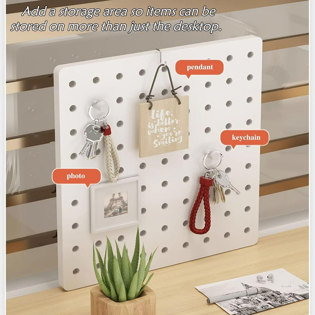 Corner Monitor Stand Corner Monitor Stand 2 Tier Office Organizer Rack with Storage and Holey Board, Wooden Corner Monitor Stands for Desk, Monitor Shelf Riser (Color : Light Brown)