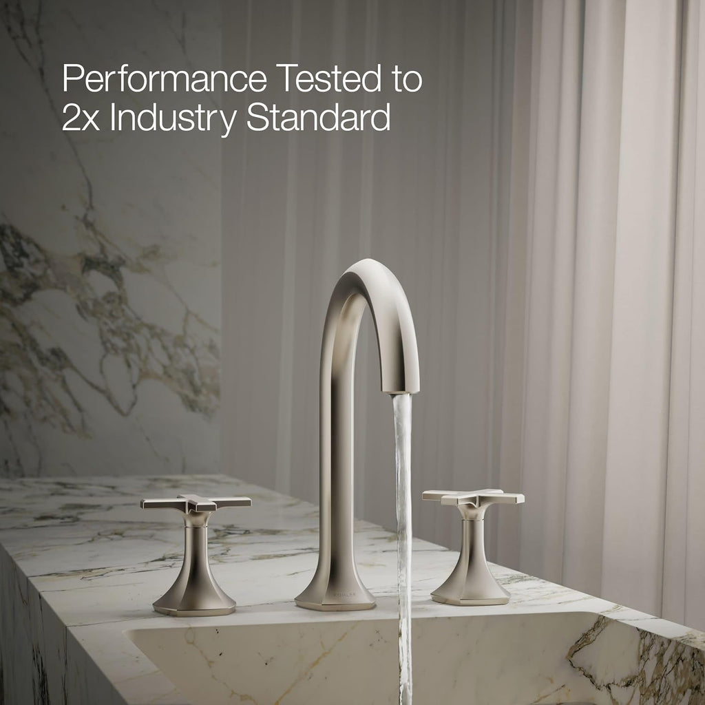 Kohler 27010-3-BN OCCASION™ Cross bathroom sink faucet handles, Vibrant Brushed Nickel