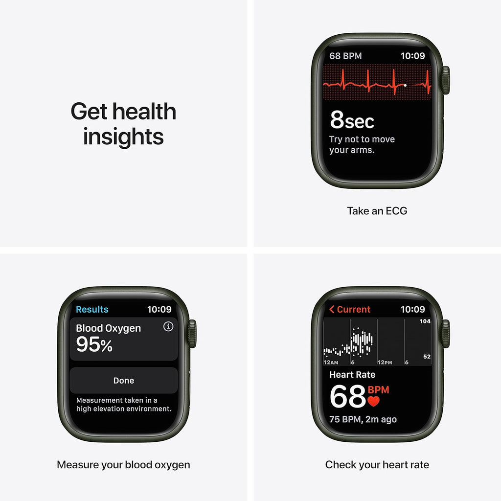 Apple Watch Series 7 (GPS, 41MM) - Green Aluminum Case with Clover Sport Band (Renewed)