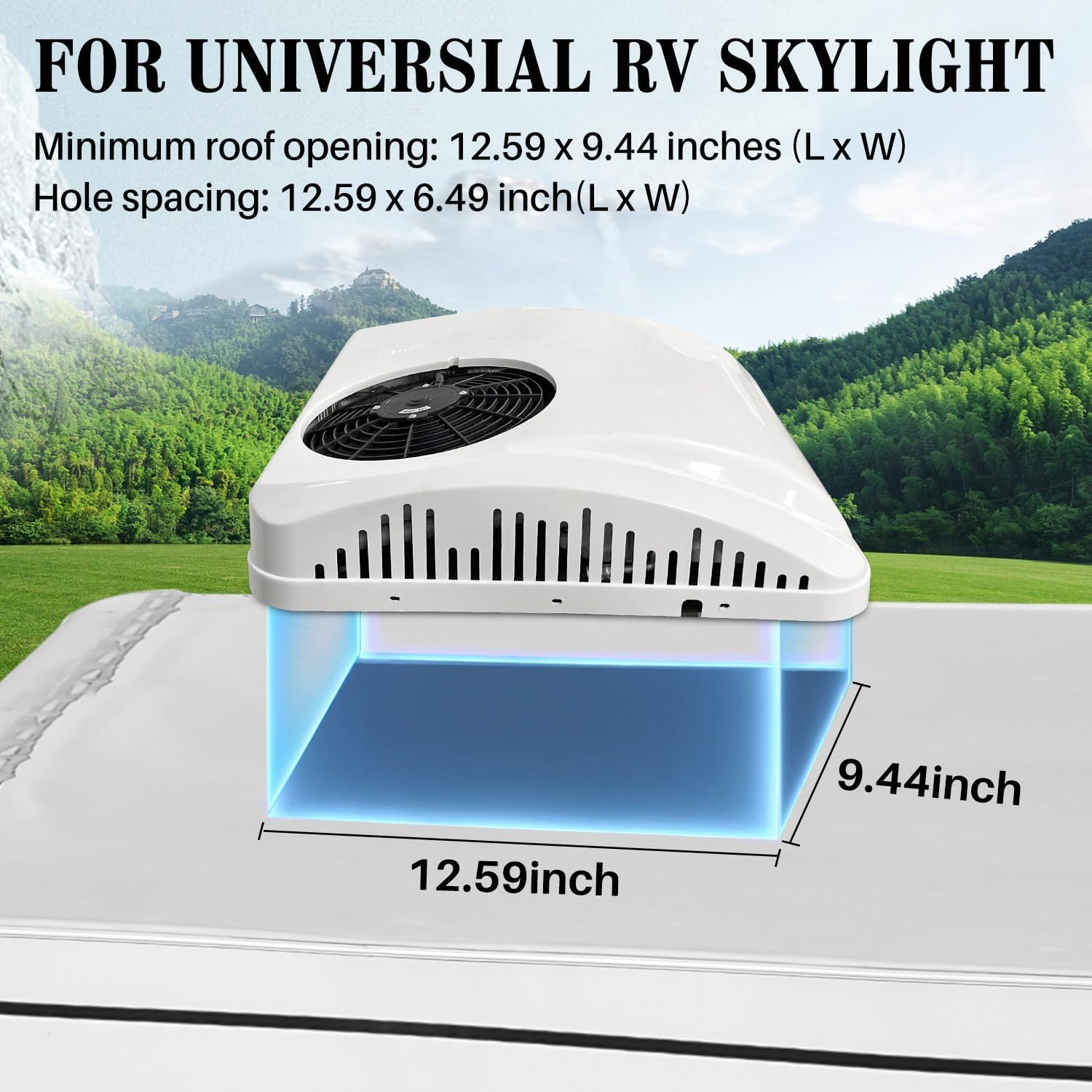 Treeligo 12V 10000BTU RV Rooftop Air Conditioner, Ultra-Quiet Heating & Cooling DC AC Kit Fit for Motorhome, Truck, Campers, Campervan & Caravan