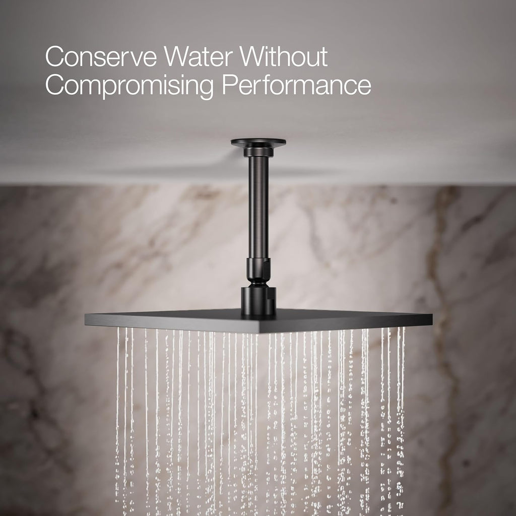 Kohler 13696-BGP Contemporary Square 10' single-function rainhead, 2.5 gpm, Vibrant Brushed Graphite